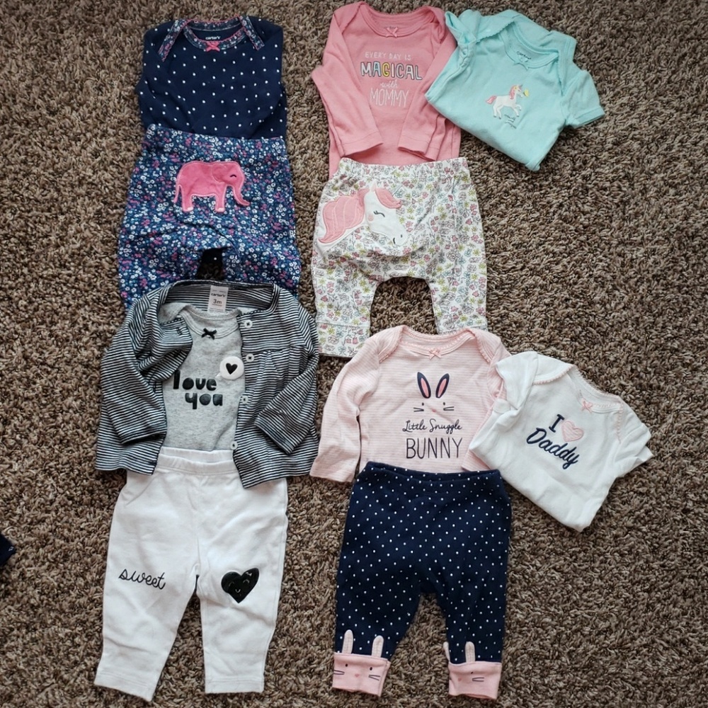 Baby girl 3m carters sets